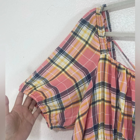 Torrid Plaid Button Down Front Square Neck Babydoll Blouse Women’s US 2X - Picture 4 of 11